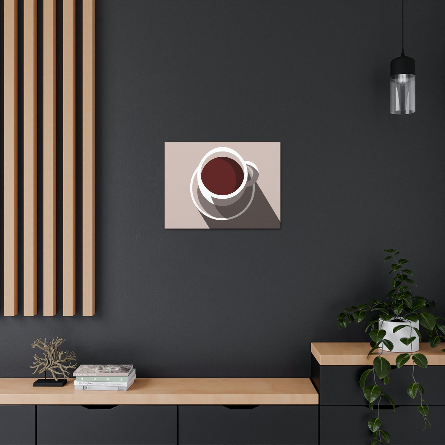 Cup Of Coffee Minimal Art Aesthetic Beige Aesthetic Classic Art Canvas Gallery Wraps