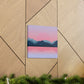 Landscape Mountains Nature Watercolor Sunset Water Classic Art Canvas Gallery Wraps