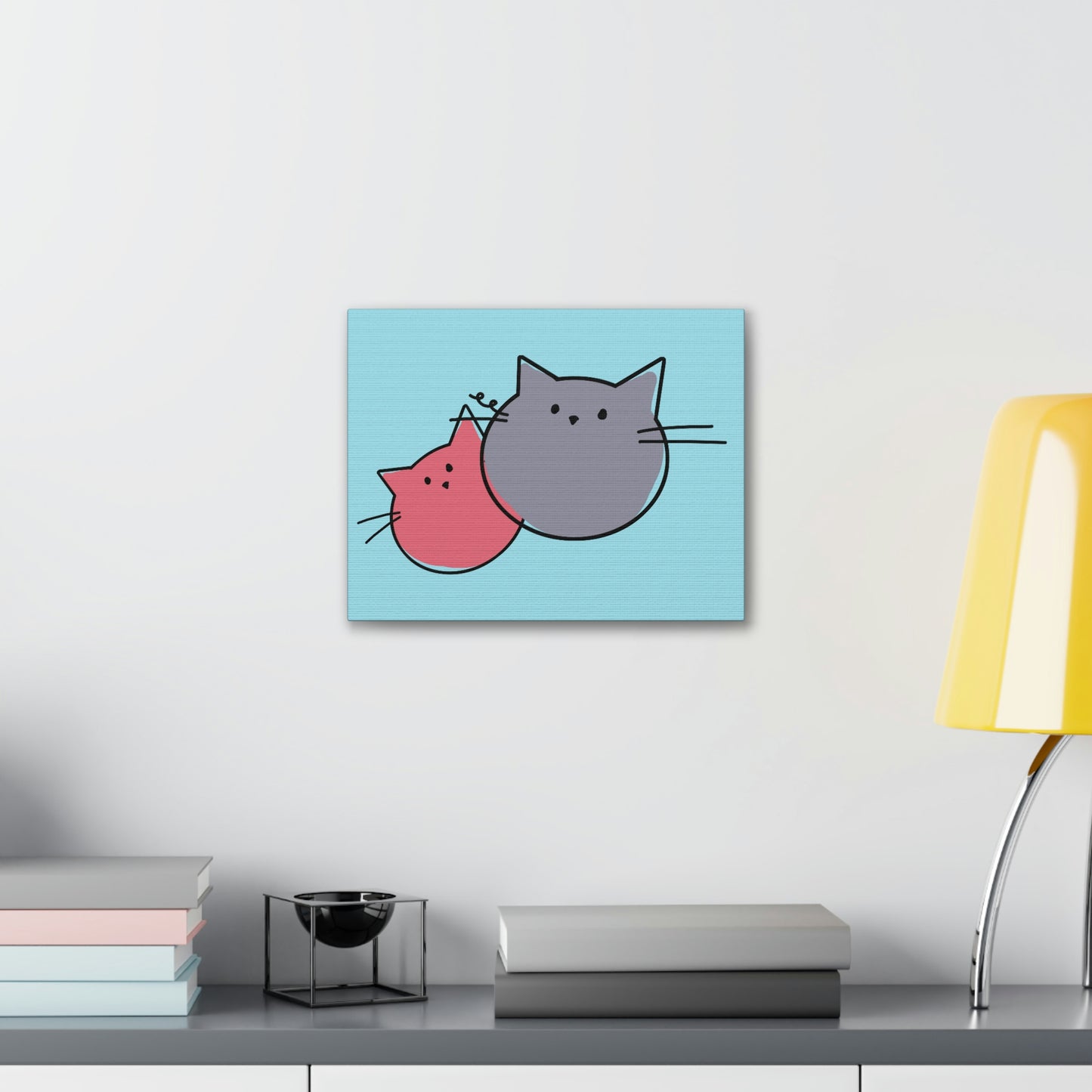 Funny Cartoon Cats Anime Meme Kawaii  Aesthetic Classic Art Canvas Gallery Wraps