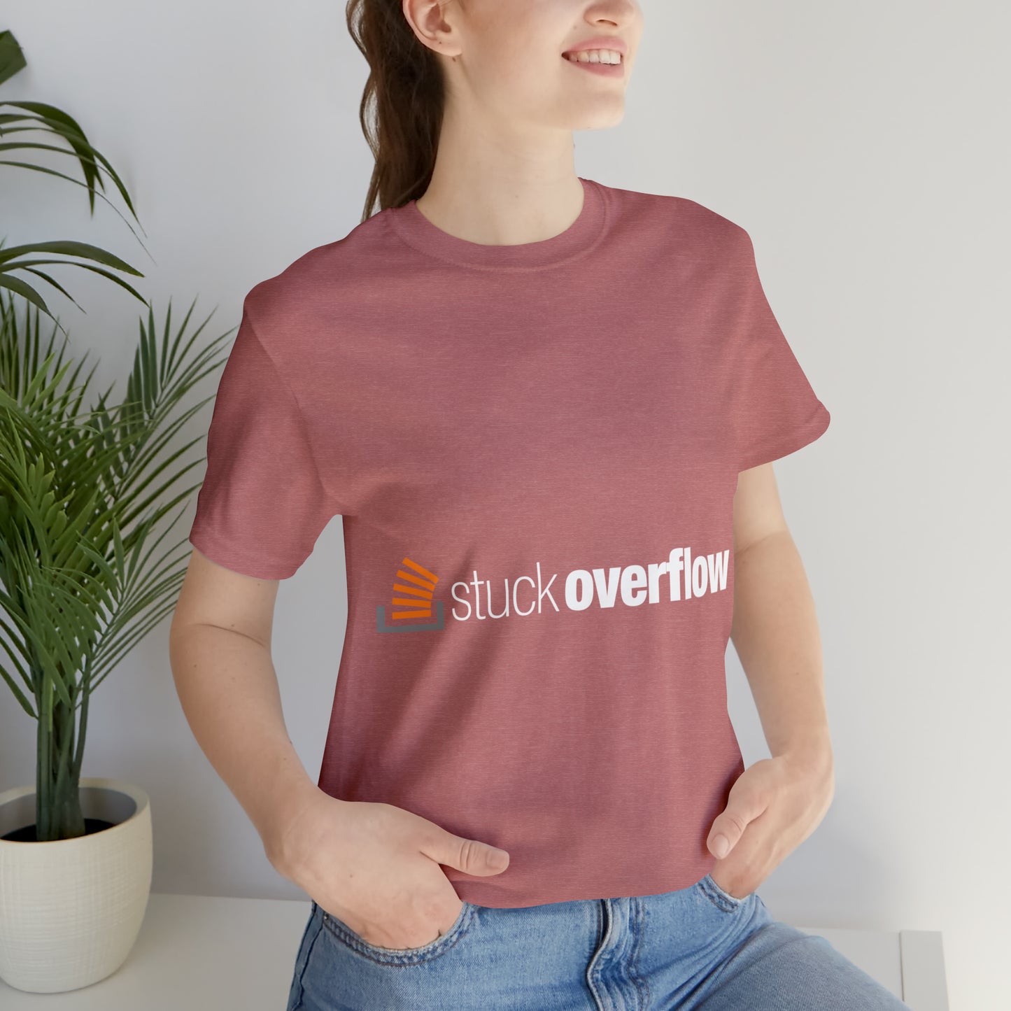 Stack Overflow Funny IT Developer Programming Nerdy Unisex Jersey Short Sleeve T-Shirt