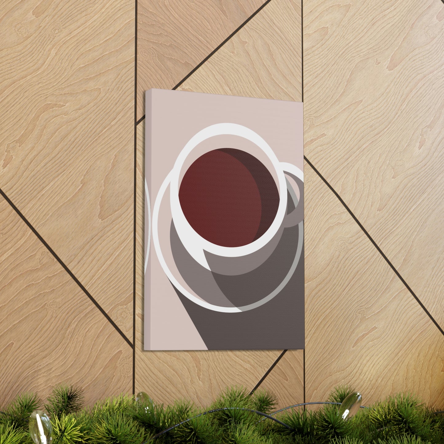 Cup Of Coffee Minimal Art Aesthetic Beige Aesthetic Classic Art Canvas Gallery Wraps