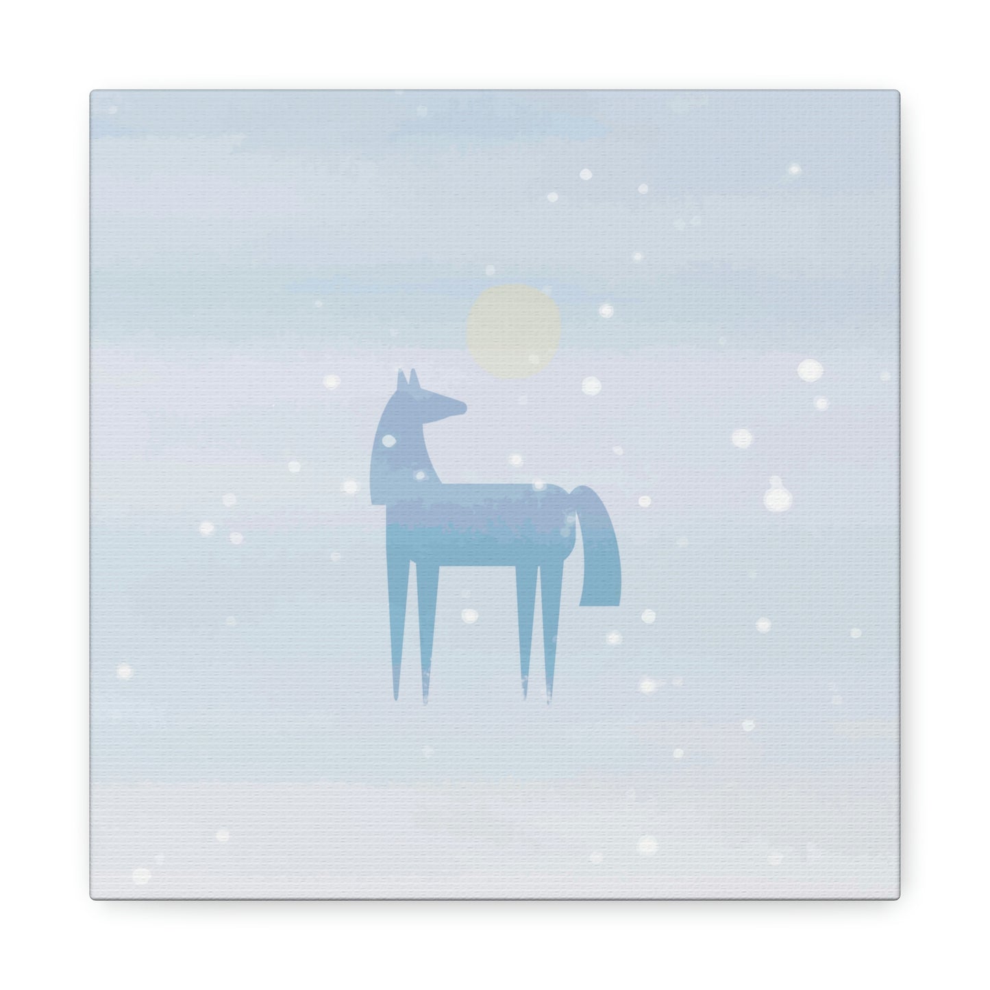 Horse Under the Snow Winter Landscape Art Aesthetic Classic Art Canvas Gallery Wraps