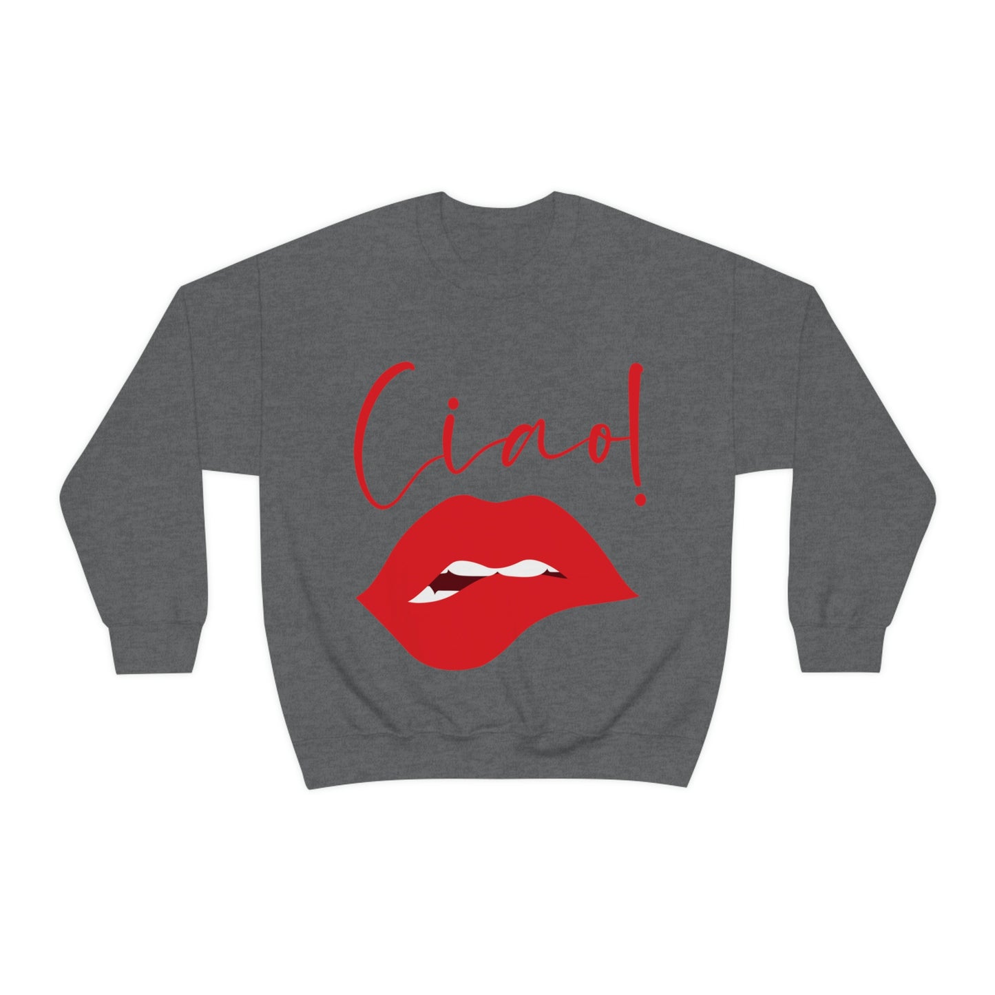 Ciao Hello Goodbye Red Lips Lipstick Unisex Heavy Blend™ Crewneck Sweatshirt