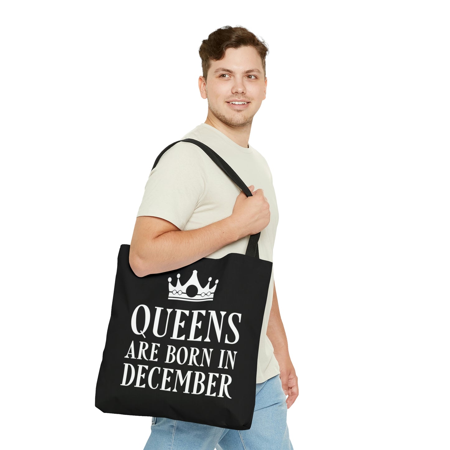 Queens Are Born in December Happy Birthday AOP Tote Bag