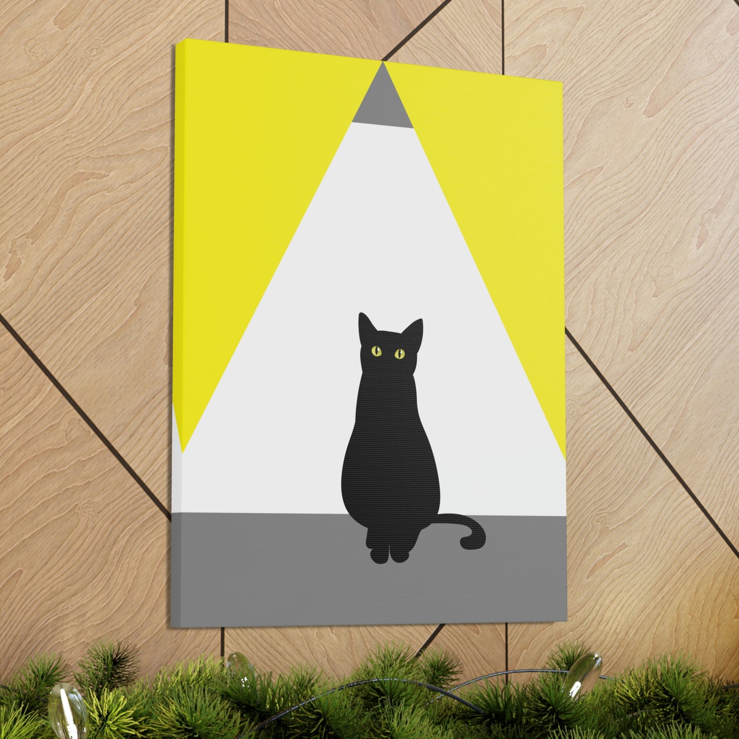 Black Cat Watching Lord of Light Looking At Sunset Classic Art Canvas Gallery Wraps