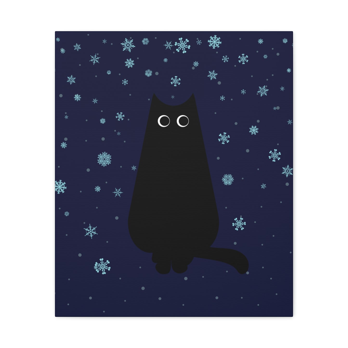 Black Cat Winter Snowflake Anime Art Classic Art Canvas Gallery Wraps