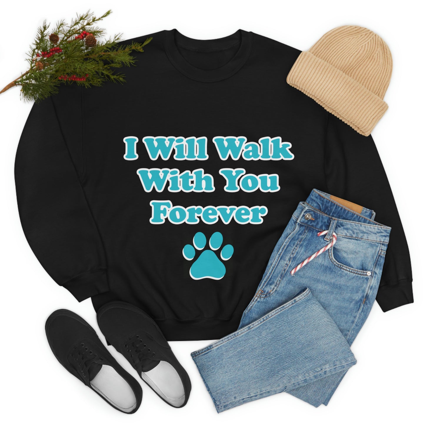 I Will Walk With You Forever Cat Lover Unisex Heavy Blend™ Crewneck Sweatshirt