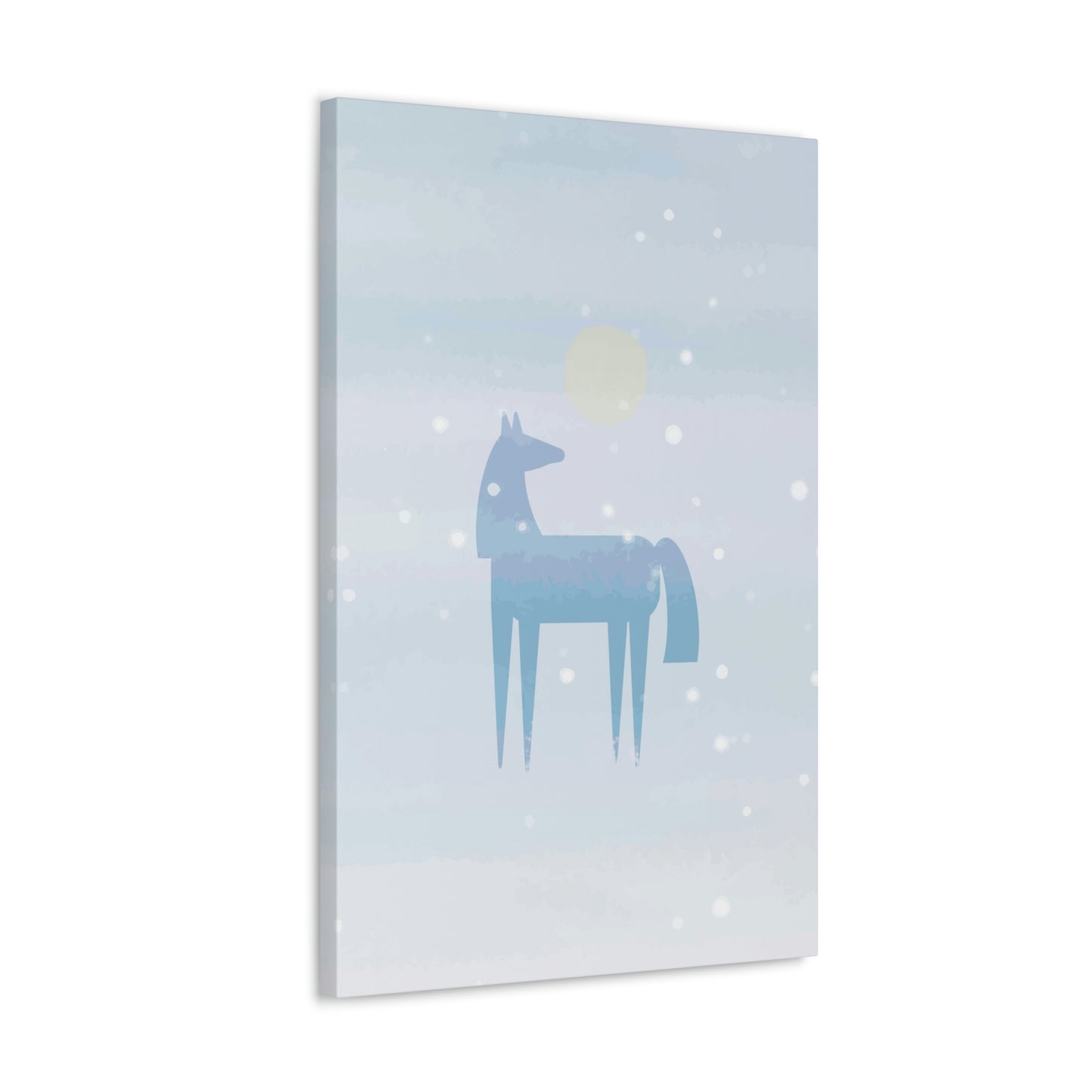 Horse Under the Snow Winter Landscape Art Aesthetic Classic Art Canvas Gallery Wraps