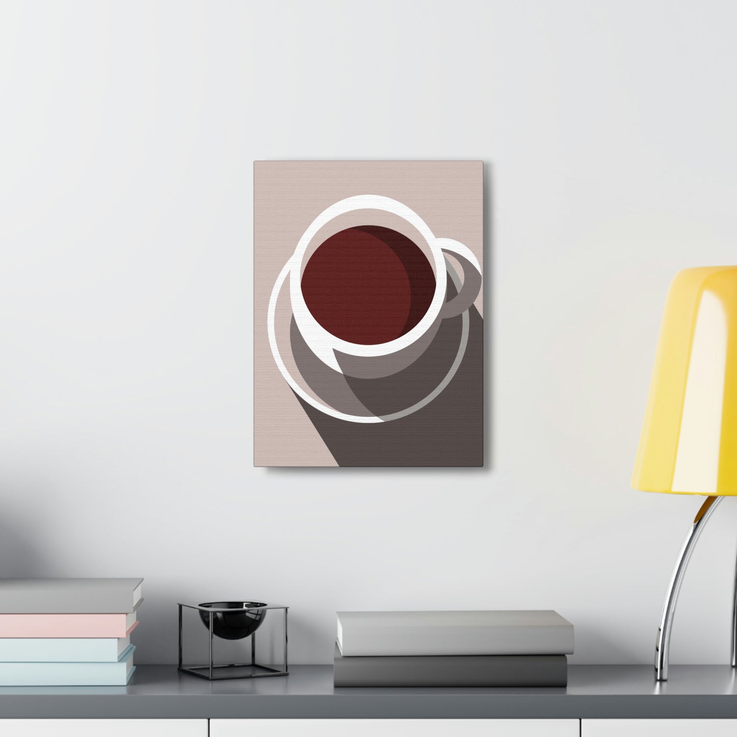 Cup Of Coffee Minimal Art Aesthetic Beige Aesthetic Classic Art Canvas Gallery Wraps